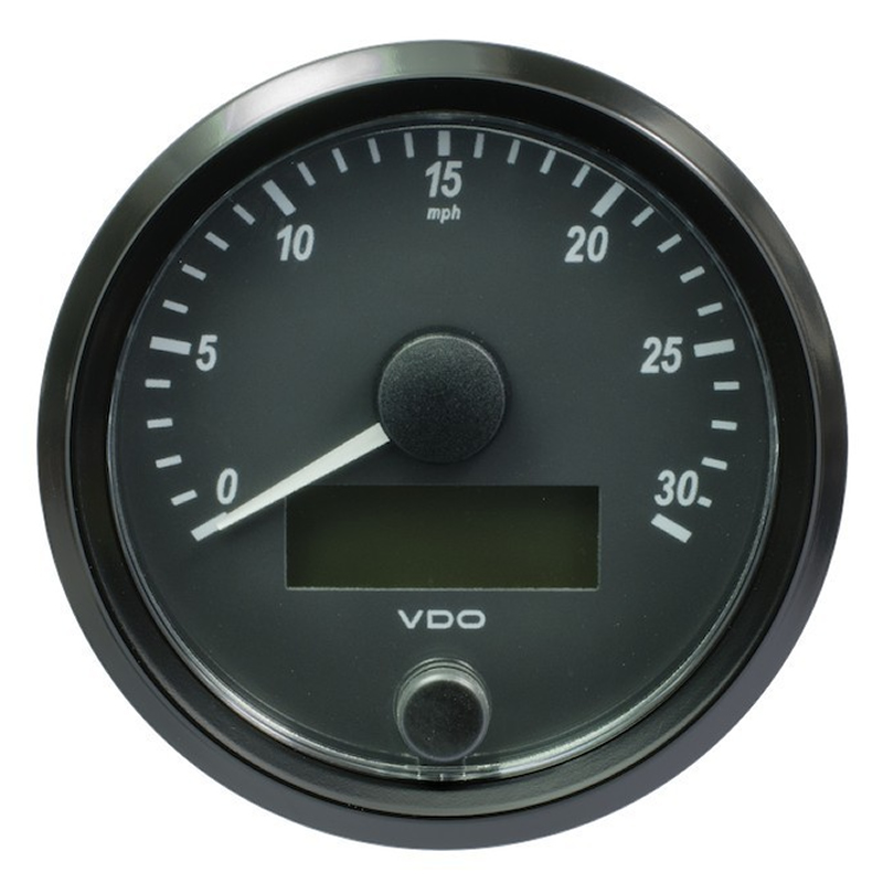 VDO SingleViu Speedometer 30 Mph Black 80mm gauge